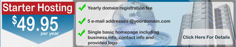 Starter Website Hosting - Only $49.95 per year!