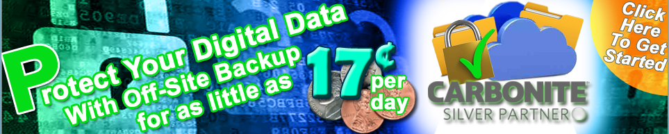 Protect Your Digital Data with Off-Site Backup from Carbonite for as little as 17 cents per day!